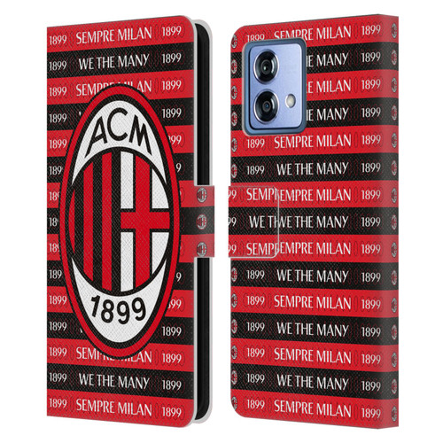 AC Milan Art Sempre Milan 1899 Leather Book Wallet Case Cover For Motorola Moto G84 5G