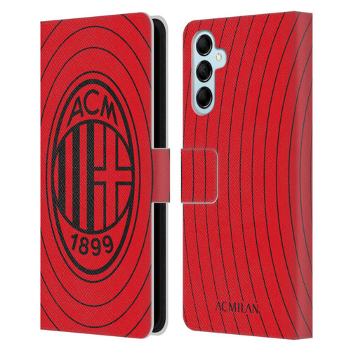 AC Milan Art Red And Black Leather Book Wallet Case Cover For Samsung Galaxy M14 5G