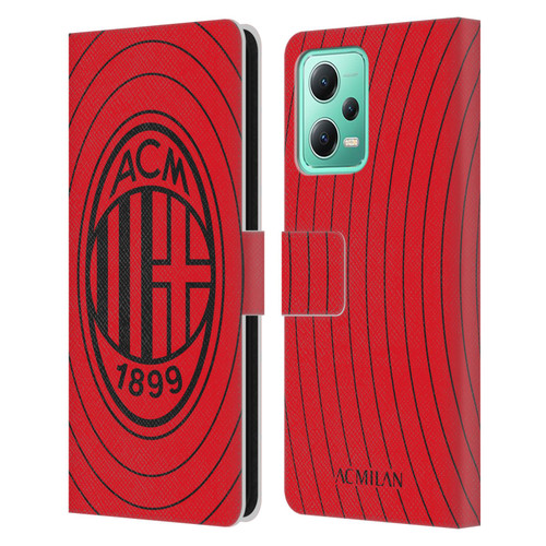 AC Milan Art Red And Black Leather Book Wallet Case Cover For Xiaomi Redmi Note 12 5G