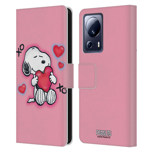 Peanuts Snoopy Boardwalk Airbrush XOXO Leather Book Wallet Case Cover For Xiaomi 13 Lite 5G