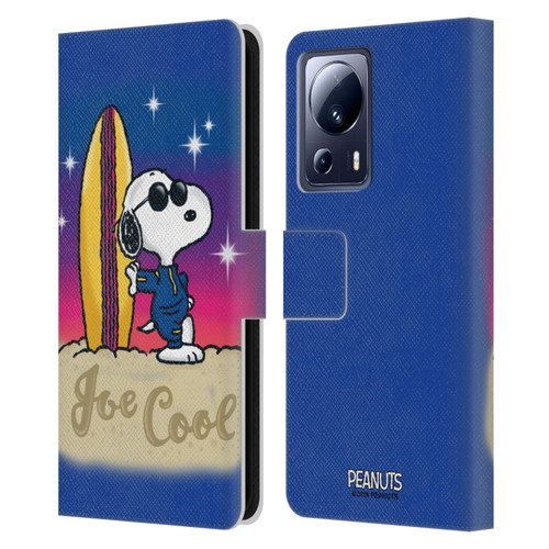 Peanuts Snoopy Boardwalk Airbrush Joe Cool Surf Leather Book Wallet Case Cover For Xiaomi 13 Lite 5G