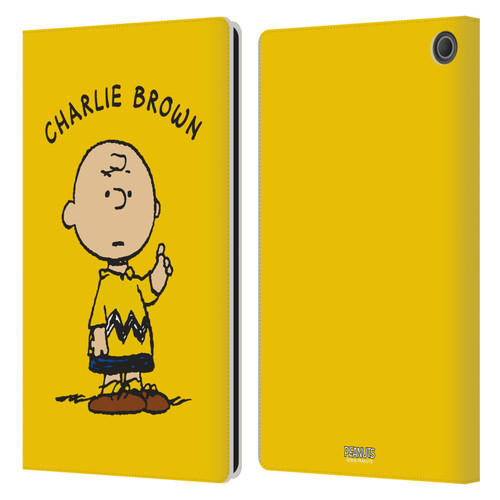 Peanuts Characters Charlie Brown Leather Book Wallet Case Cover For Amazon Fire Max 11 2023
