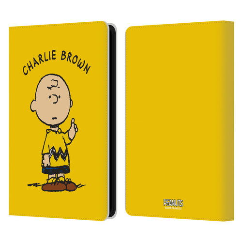 Peanuts Characters Charlie Brown Leather Book Wallet Case Cover For Amazon Kindle Paperwhite 5 (2021)