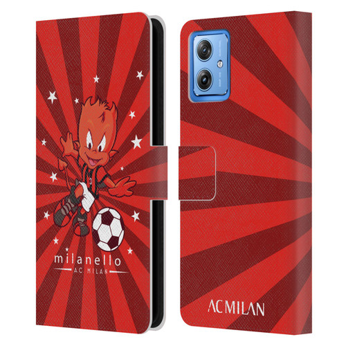 AC Milan Children Milanello 2 Leather Book Wallet Case Cover For Motorola Moto G54 5G