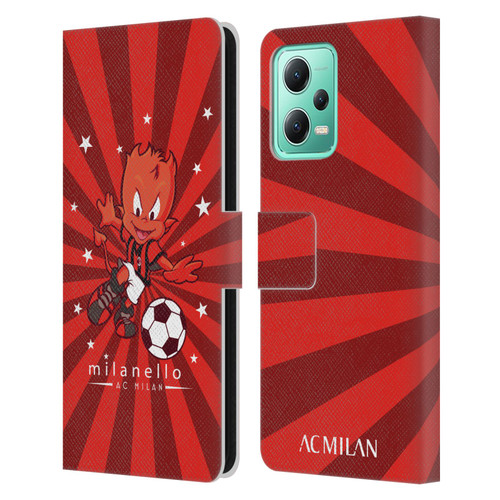 AC Milan Children Milanello 2 Leather Book Wallet Case Cover For Xiaomi Redmi Note 12 5G