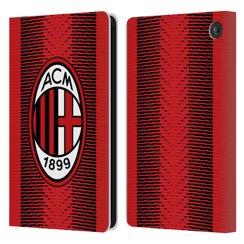 AC Milan 2023/24 Crest Kit Home Leather Book Wallet Case Cover For Amazon Fire 7 2022
