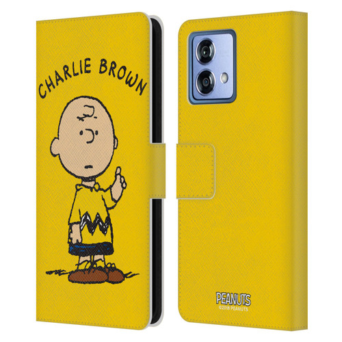 Peanuts Characters Charlie Brown Leather Book Wallet Case Cover For Motorola Moto G84 5G