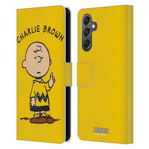 Peanuts Characters Charlie Brown Leather Book Wallet Case Cover For Samsung Galaxy A25 5G