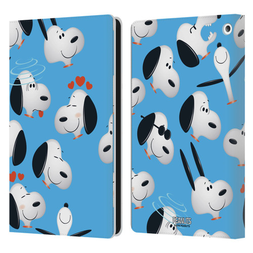 Peanuts Character Patterns Snoopy Leather Book Wallet Case Cover For Amazon Fire HD 8/Fire HD 8 Plus 2020