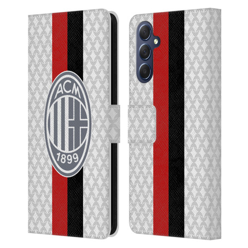 AC Milan 2023/24 Crest Kit Away Leather Book Wallet Case Cover For Samsung Galaxy M54 5G
