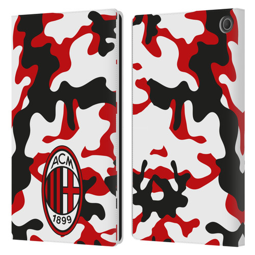 AC Milan Crest Patterns Camouflage Leather Book Wallet Case Cover For Amazon Fire Max 11 2023
