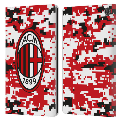 AC Milan Crest Patterns Digital Camouflage Leather Book Wallet Case Cover For Amazon Fire Max 11 2023