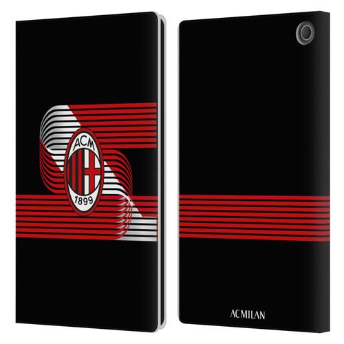 AC Milan Crest Patterns Diagonal Leather Book Wallet Case Cover For Amazon Fire Max 11 2023