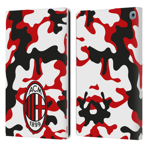 AC Milan Crest Patterns Camouflage Leather Book Wallet Case Cover For Amazon Fire HD 10 (2021)