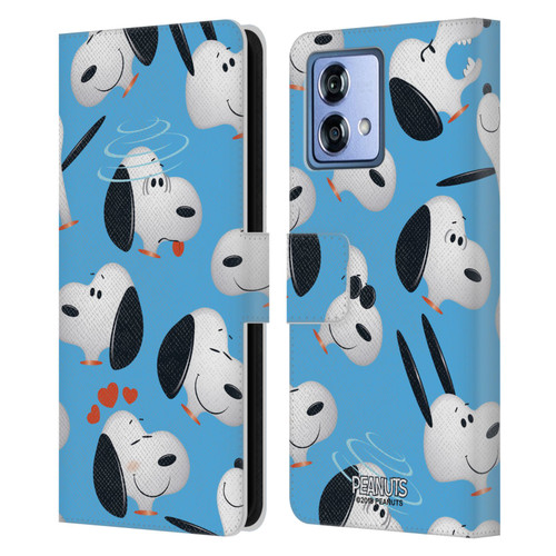 Peanuts Character Patterns Snoopy Leather Book Wallet Case Cover For Motorola Moto G84 5G