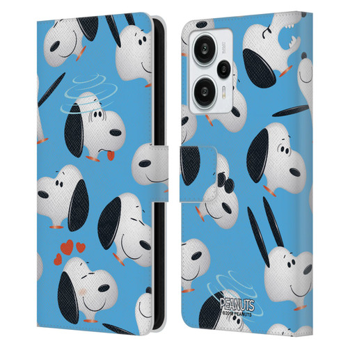 Peanuts Character Patterns Snoopy Leather Book Wallet Case Cover For Xiaomi Redmi Note 12T