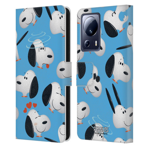 Peanuts Character Patterns Snoopy Leather Book Wallet Case Cover For Xiaomi 13 Lite 5G