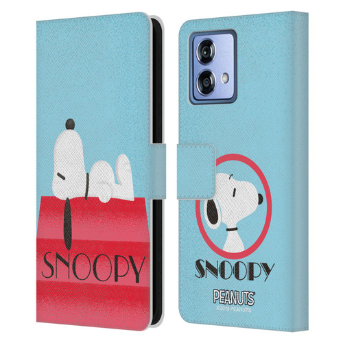 Peanuts Snoopy Deco Dreams House Leather Book Wallet Case Cover For Motorola Moto G84 5G