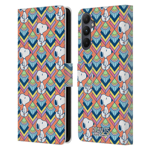 Peanuts Snoopy Deco Dreams Orange Pattern Leather Book Wallet Case Cover For Samsung Galaxy A05s