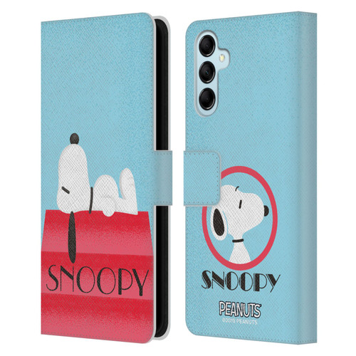 Peanuts Snoopy Deco Dreams House Leather Book Wallet Case Cover For Samsung Galaxy M14 5G