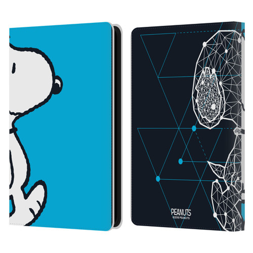 Peanuts Halfs And Laughs Snoopy Geometric Leather Book Wallet Case Cover For Amazon Kindle Paperwhite 5 (2021)
