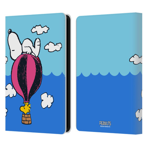 Peanuts Halfs And Laughs Snoopy & Woodstock Balloon Leather Book Wallet Case Cover For Amazon Kindle Paperwhite 5 (2021)