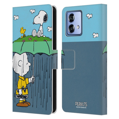 Peanuts Halfs And Laughs Charlie, Snoppy & Woodstock Leather Book Wallet Case Cover For Motorola Moto G84 5G