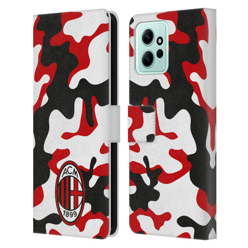 AC Milan Crest Patterns Camouflage Leather Book Wallet Case Cover For Xiaomi Redmi 12