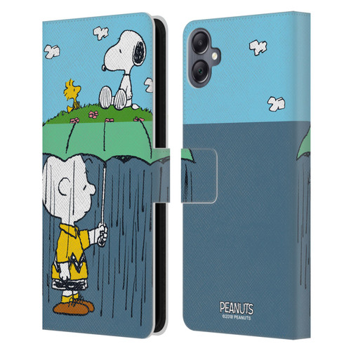 Peanuts Halfs And Laughs Charlie, Snoppy & Woodstock Leather Book Wallet Case Cover For Samsung Galaxy A05
