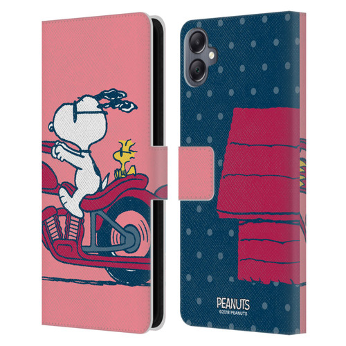 Peanuts Halfs And Laughs Snoopy & Woodstock Leather Book Wallet Case Cover For Samsung Galaxy A05