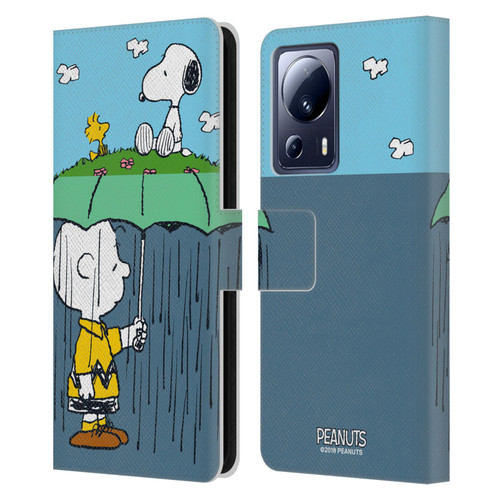 Peanuts Halfs And Laughs Charlie, Snoppy & Woodstock Leather Book Wallet Case Cover For Xiaomi 13 Lite 5G