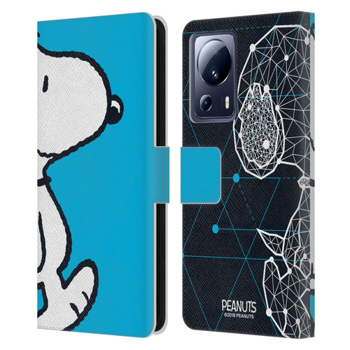 Peanuts Halfs And Laughs Snoopy Geometric Leather Book Wallet Case Cover For Xiaomi 13 Lite 5G