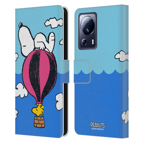 Peanuts Halfs And Laughs Snoopy & Woodstock Balloon Leather Book Wallet Case Cover For Xiaomi 13 Lite 5G