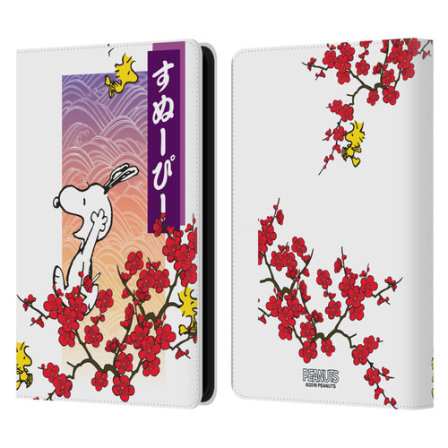 Peanuts Oriental Snoopy Cherry Blossoms 2 Leather Book Wallet Case Cover For Amazon Kindle Paperwhite 5 (2021)