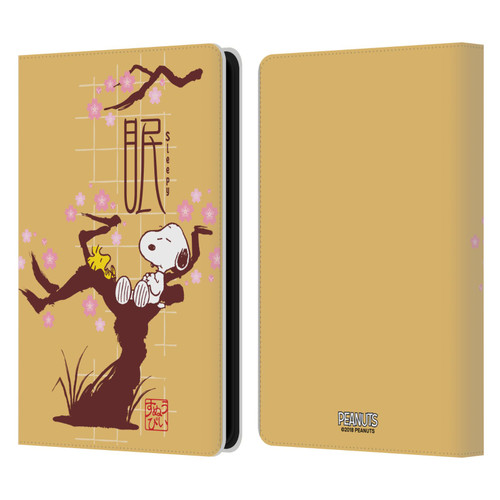 Peanuts Oriental Snoopy Sleepy Leather Book Wallet Case Cover For Amazon Kindle Paperwhite 5 (2021)
