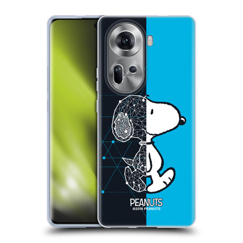 Peanuts Halfs And Laughs Snoopy Geometric Soft Gel Case for OPPO Reno11