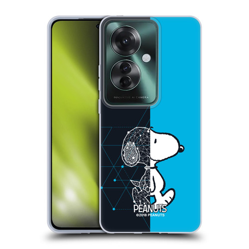 Peanuts Halfs And Laughs Snoopy Geometric Soft Gel Case for OPPO Reno11 F 5G / F25 Pro 5G