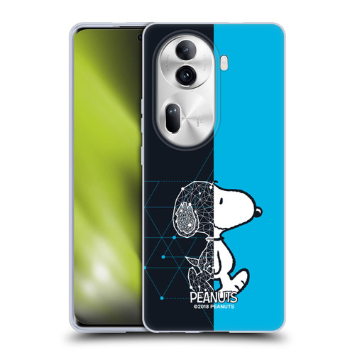 Peanuts Halfs And Laughs Snoopy Geometric Soft Gel Case for OPPO Reno11 Pro