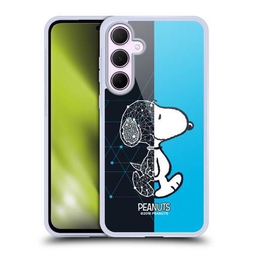 Peanuts Halfs And Laughs Snoopy Geometric Soft Gel Case for Samsung Galaxy A35 5G