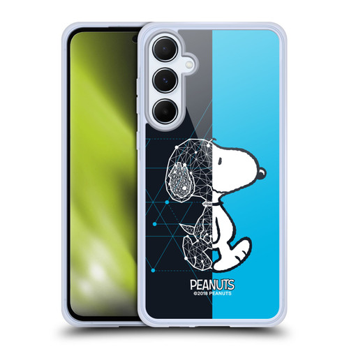 Peanuts Halfs And Laughs Snoopy Geometric Soft Gel Case for Samsung Galaxy A55 5G