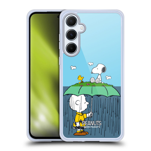 Peanuts Halfs And Laughs Charlie, Snoppy & Woodstock Soft Gel Case for Samsung Galaxy A55 5G