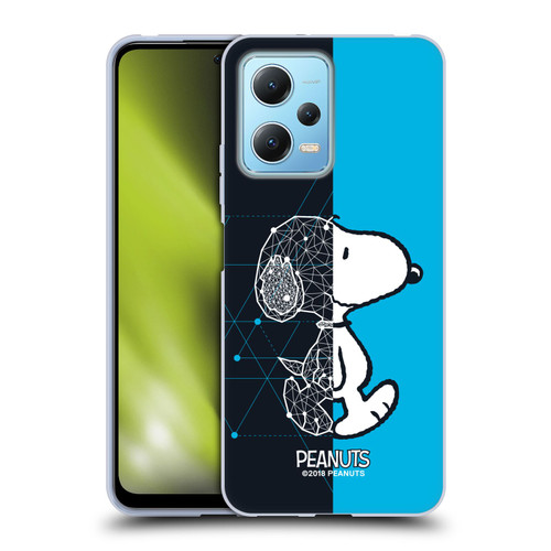 Peanuts Halfs And Laughs Snoopy Geometric Soft Gel Case for Xiaomi Redmi Note 12 5G