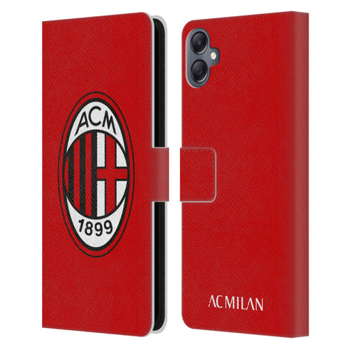 AC Milan Crest Full Colour Red Leather Book Wallet Case Cover For Samsung Galaxy A05