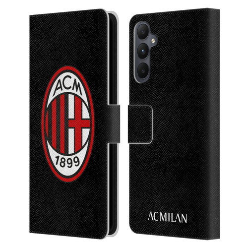 AC Milan Crest Full Colour Black Leather Book Wallet Case Cover For Samsung Galaxy A05s