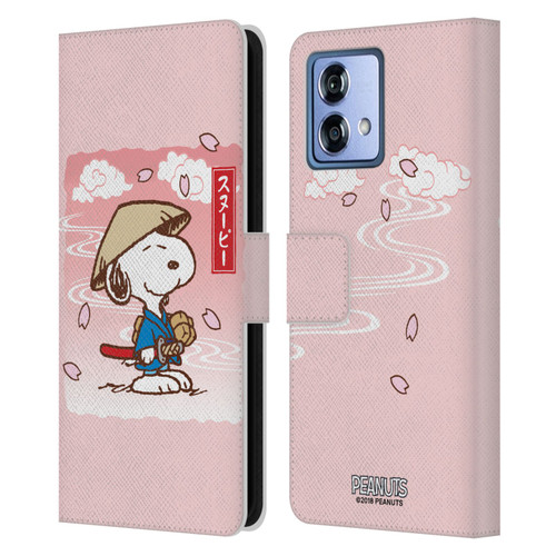 Peanuts Oriental Snoopy Samurai Leather Book Wallet Case Cover For Motorola Moto G84 5G