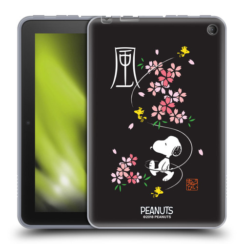 Peanuts Oriental Snoopy Cherry Blossoms Soft Gel Case for Amazon Fire 7 2022