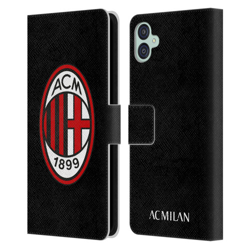 AC Milan Crest Full Colour Black Leather Book Wallet Case Cover For Samsung Galaxy M04 5G / A04e