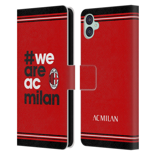 AC Milan Crest Stripes Leather Book Wallet Case Cover For Samsung Galaxy M04 5G / A04e