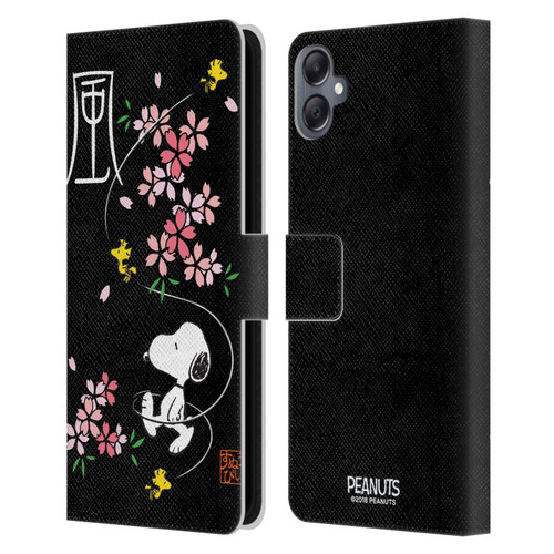 Peanuts Oriental Snoopy Cherry Blossoms Leather Book Wallet Case Cover For Samsung Galaxy A05