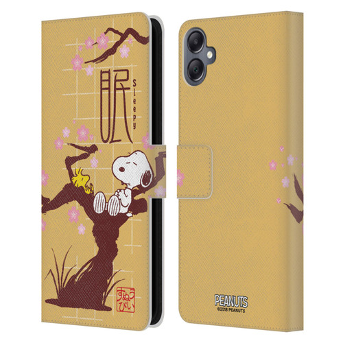 Peanuts Oriental Snoopy Sleepy Leather Book Wallet Case Cover For Samsung Galaxy A05